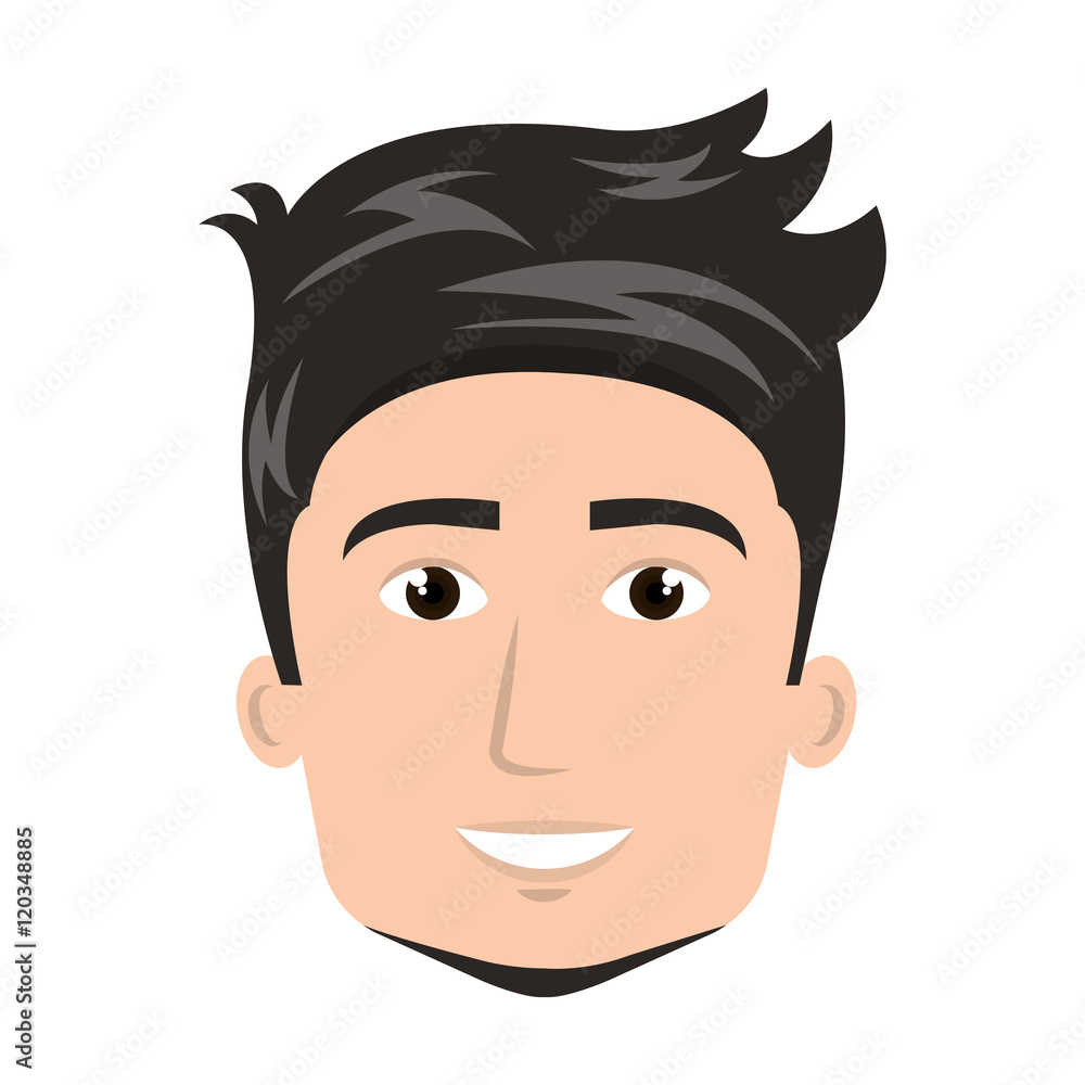 avatar man smiling cartoon. male person user. vector illustration Stock  Vector | Adobe Stock