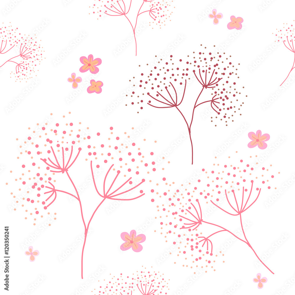 Vector flower pattern. Seamless floral background Vector flower pattern. Seamless floral background