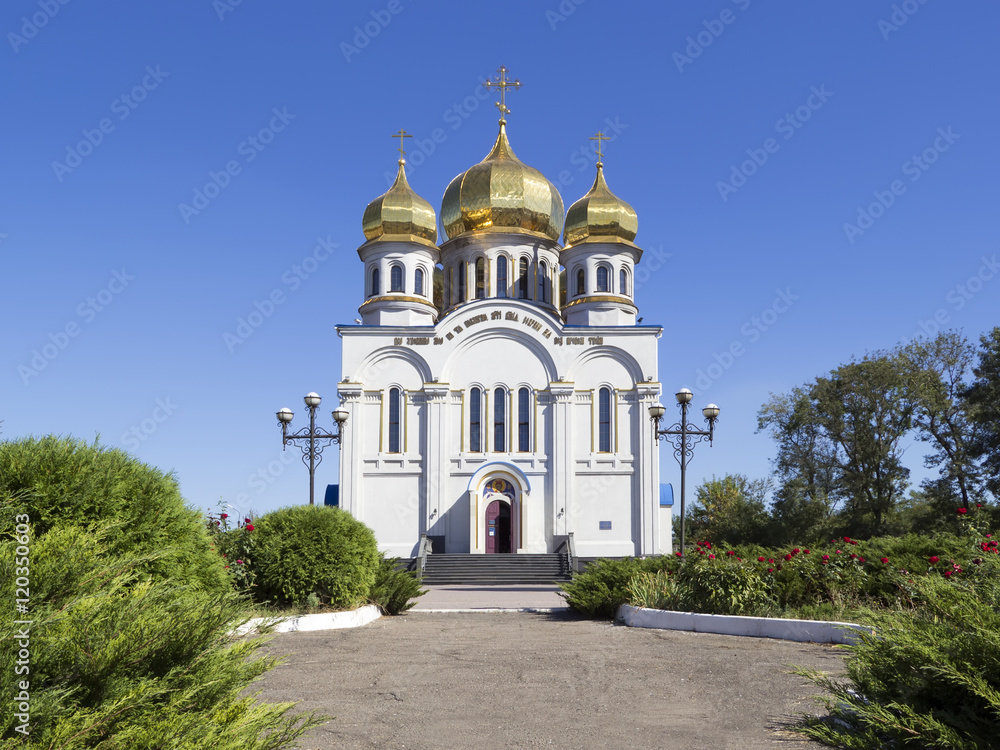 Orthodoxy Church Temple with golden domes
