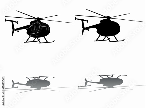 silhouette of helicopter. vector drawing