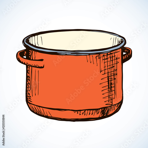 Old pan. Vector drawing