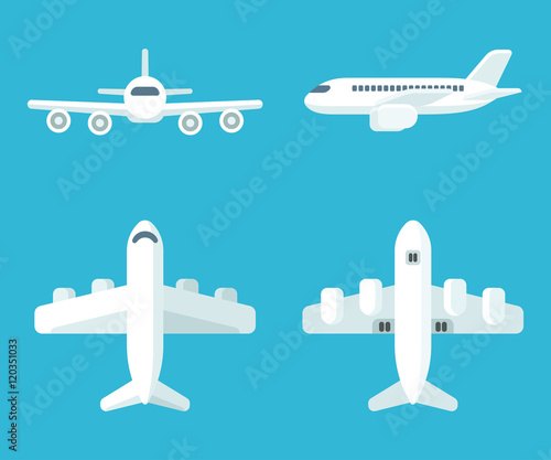 Cartoon airplane set