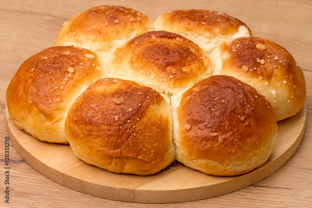 Seven small buns