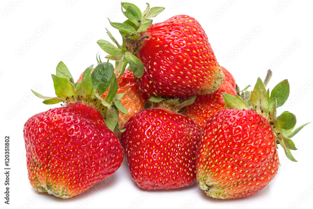 Strawberries from the garden on a white Strawberries from the garden on a white