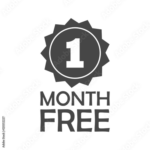 First month free sign icon