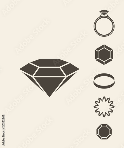 Jewelry and luxury. Icon set