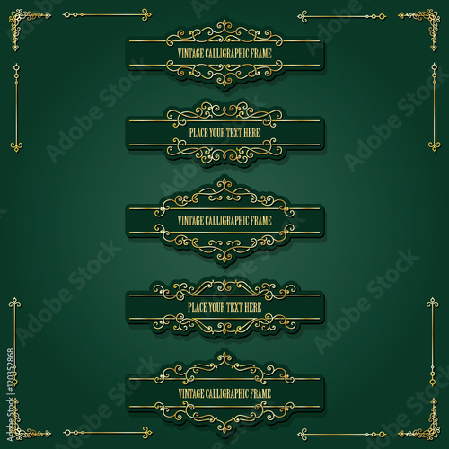 Lixury golden frames and dividers set.