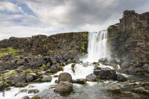 Oxararfoss waterfall  Pingvellir National Park  Iceland