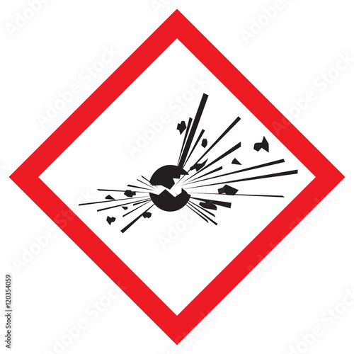Piktogram GHS01 niestabilne materiały wybuchowe