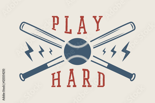 Vintage baseball logo, emblem, badge with slogan and motivation.