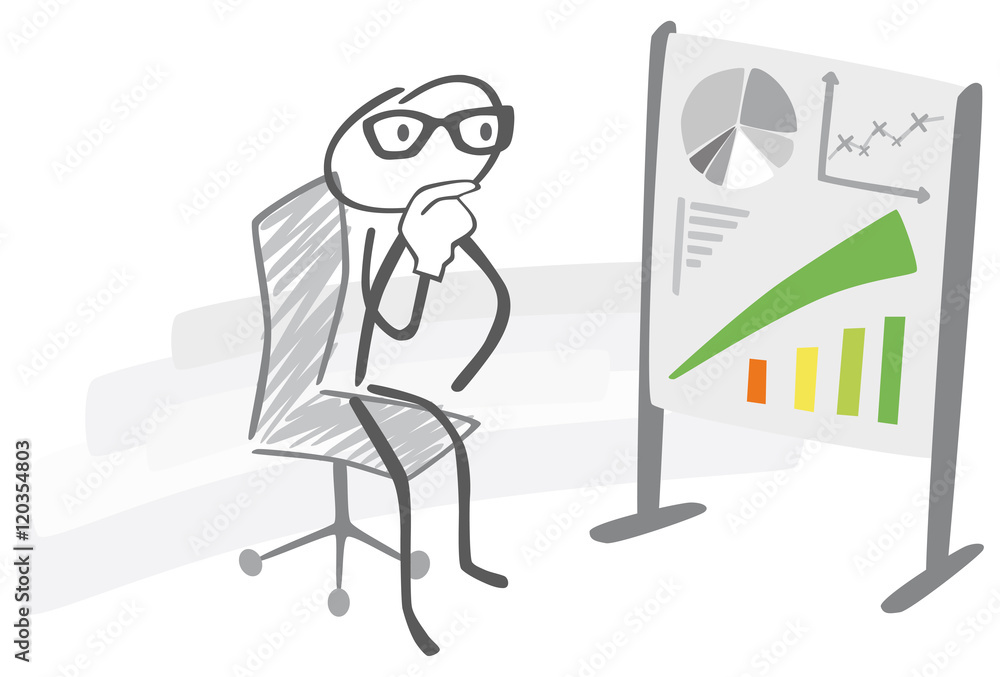 Fototapeta premium Nachdenken vor Diagrammen