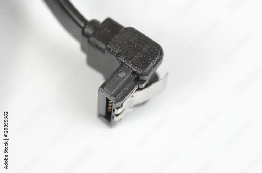 SATA cable on white background. SATA cable on white background.