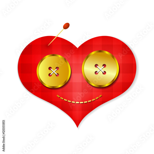 Embroidered red heart
