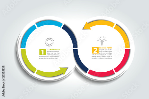 Two connected Arrow circles. Infographic Element.