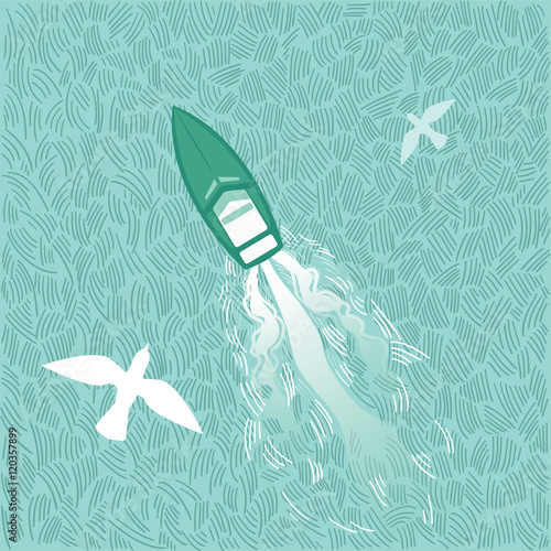boat on the sea background