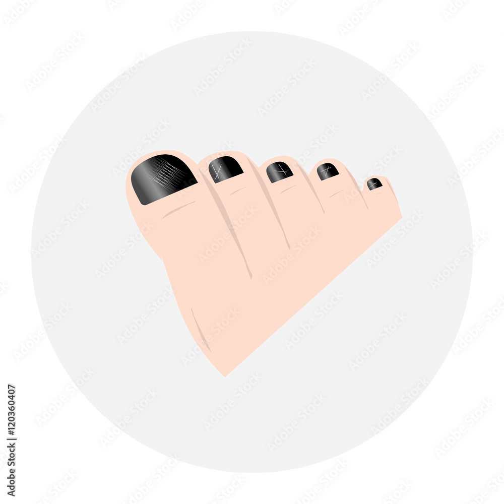 Fussnageldesign Schwarz mit Striche Fussnageldesign Schwarz mit Striche