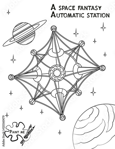 Children's coloring book that says Paint me. Automatic station