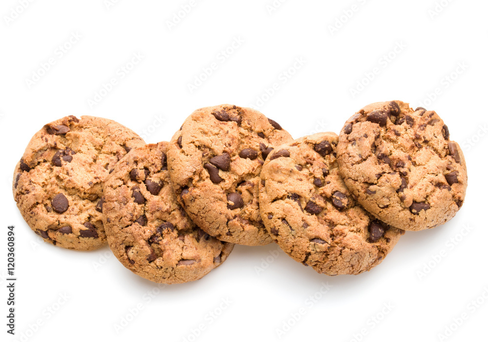Chocolate cookies isolated on white background cutout Chocolate cookies isolated on white background cutout