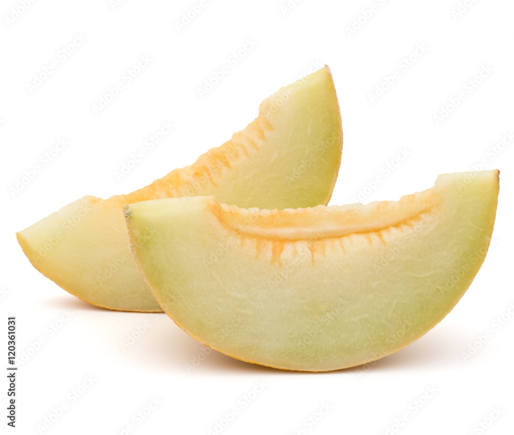 melon slices isolated on white background cutout melon slices isolated on white background cutout
