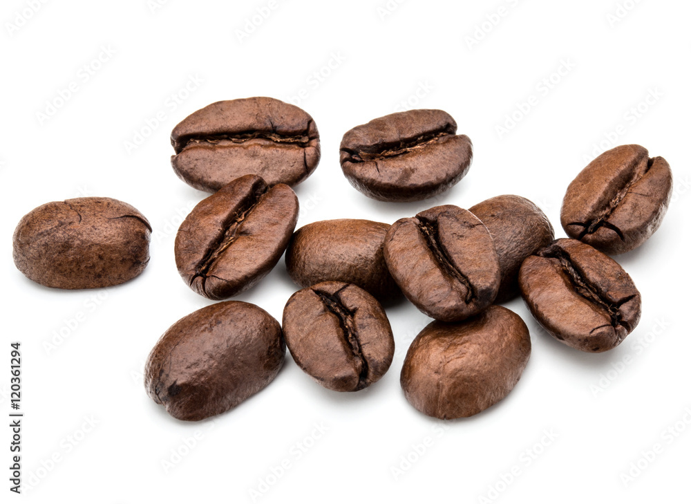 roasted coffee beans isolated in white background cutout roasted coffee beans isolated in white background cutout