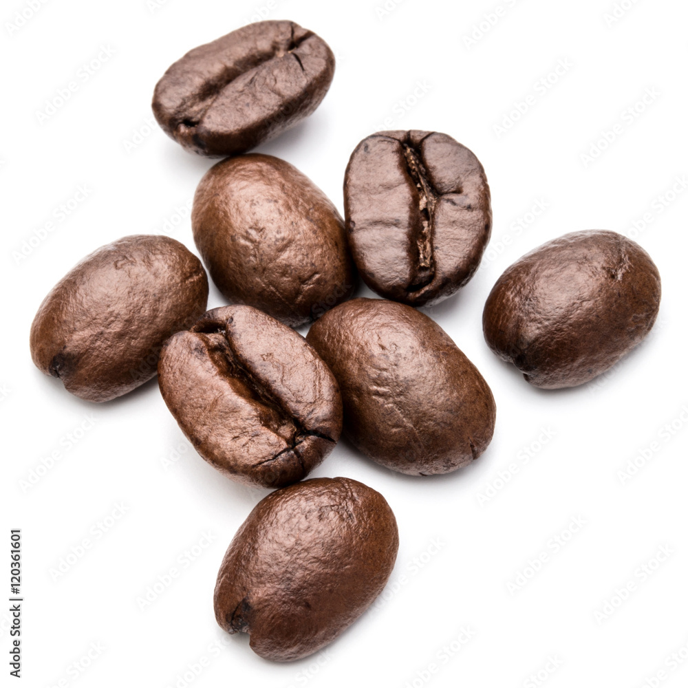 roasted coffee beans isolated in white background cutout roasted coffee beans isolated in white background cutout