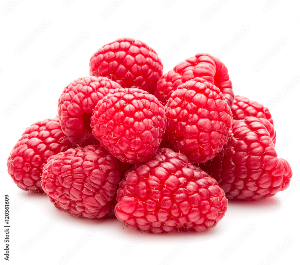 ripe raspberries isolated on white background close up ripe raspberries isolated on white background close up