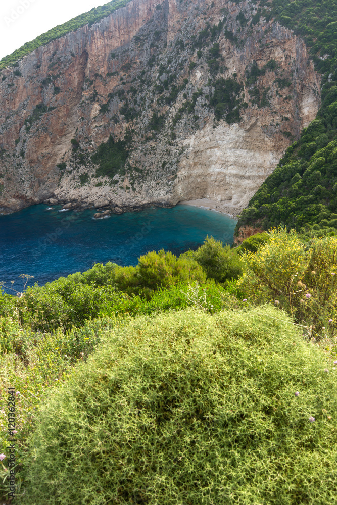 Seascape with Blue water and rocks of small beach at Zakynthos island, Greece Seascape with Blue water and rocks of small beach at Zakynthos island, Greece