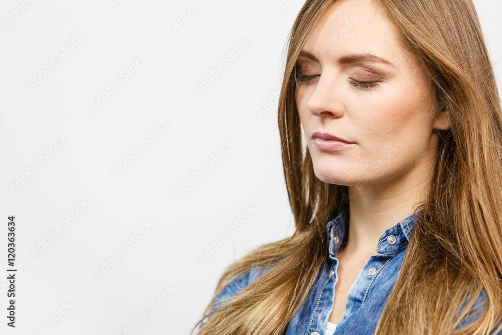 Beautiful young lady with denim jacket. Beautiful young lady with denim jacket.