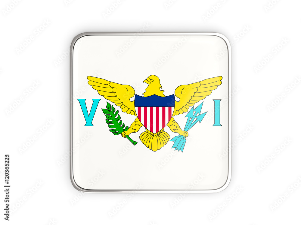 Flag of virgin islands us, square icon Flag of virgin islands us, square icon