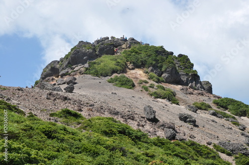 安達太良山 登山 山頂 ハイカー アウトドア 絶景 福島