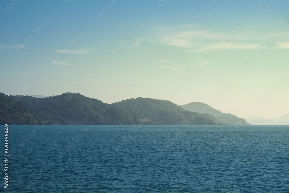 Morning light with Koh Chang with seascape, Thailand