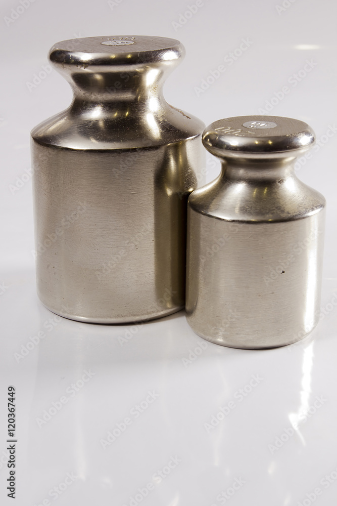 Set of precision weights for a balance scale Set of precision weights for a balance scale