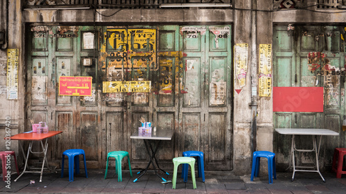  Classic door in Yaowarat road,Bangkok capital city,Thailand.