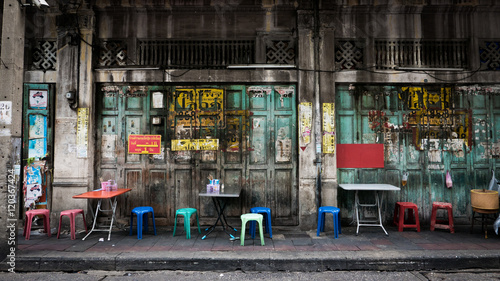  Classic door in Yaowarat road,Bangkok capital city,Thailand. photo