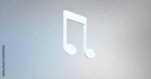 Animated Tunes White 3d Icon Loop Modules for edit with alpha matte
