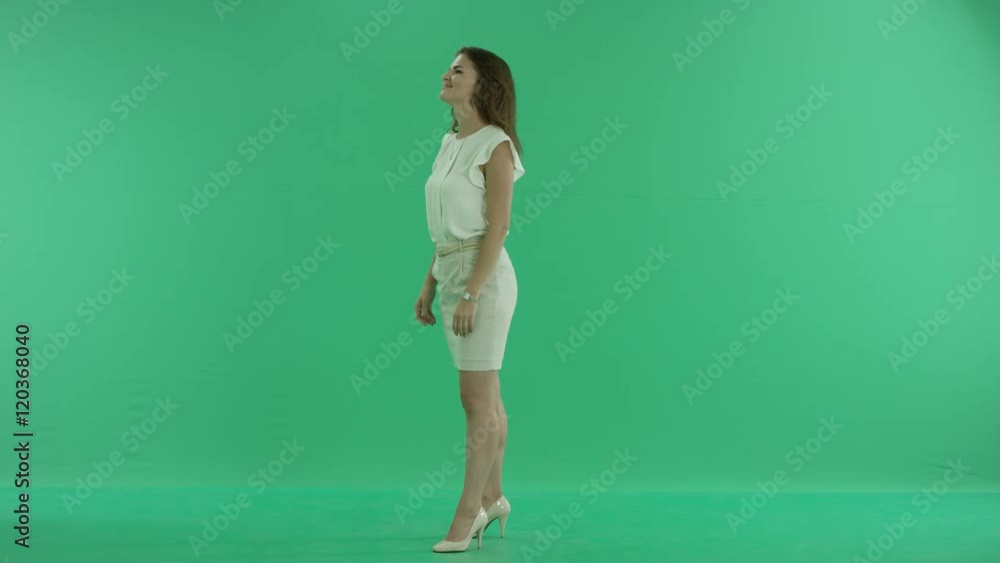 smiling woman on green screen smiling woman on green screen