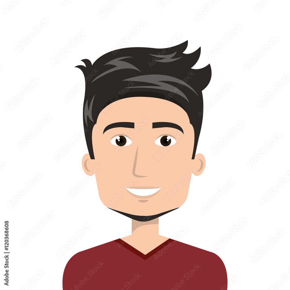 avatar man smiling cartoon. male person user. vector illustration avatar man smiling cartoon. male person user. vector illustration