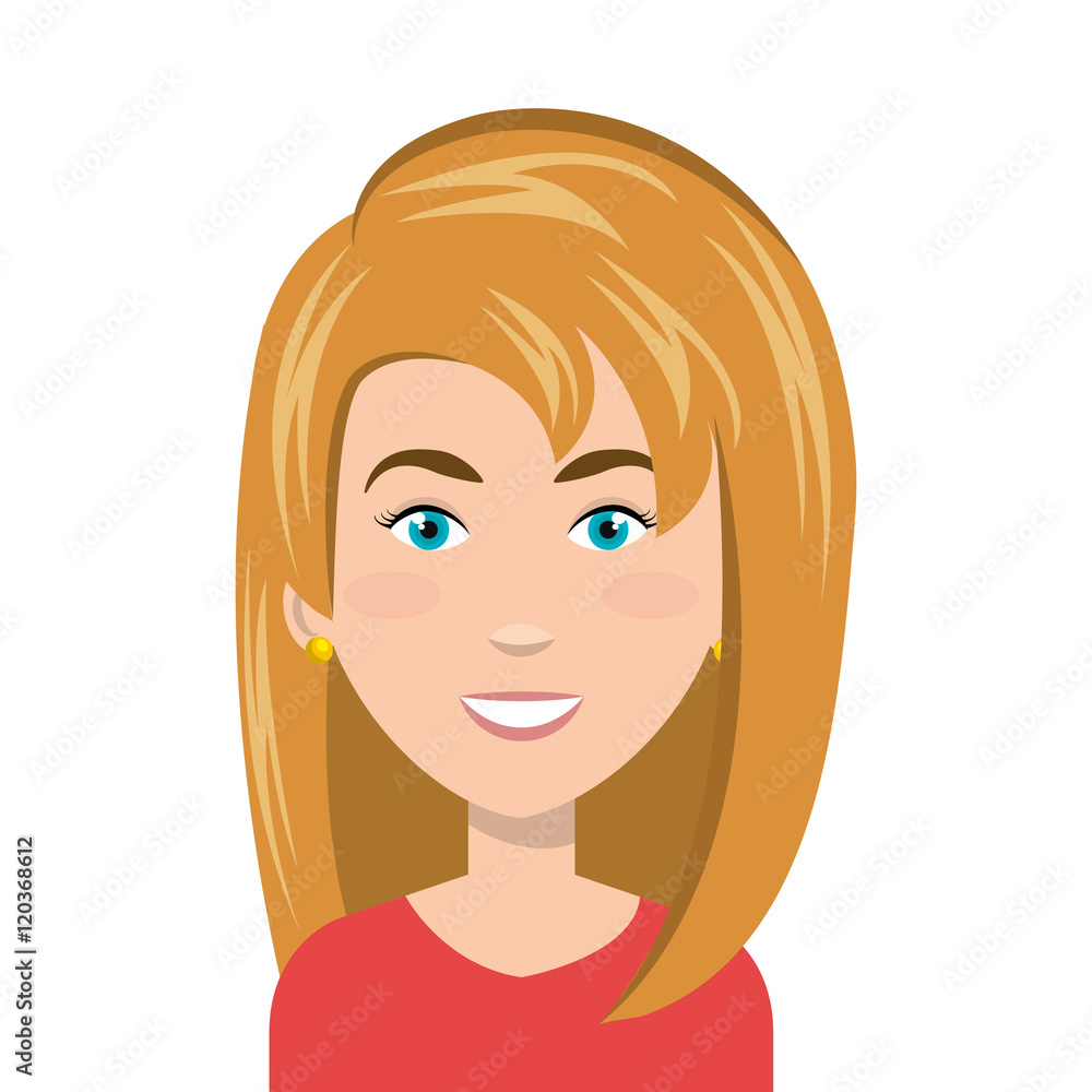 avatar woman smiling cartoon. female person user. vector illustration avatar woman smiling cartoon. female person user. vector illustration