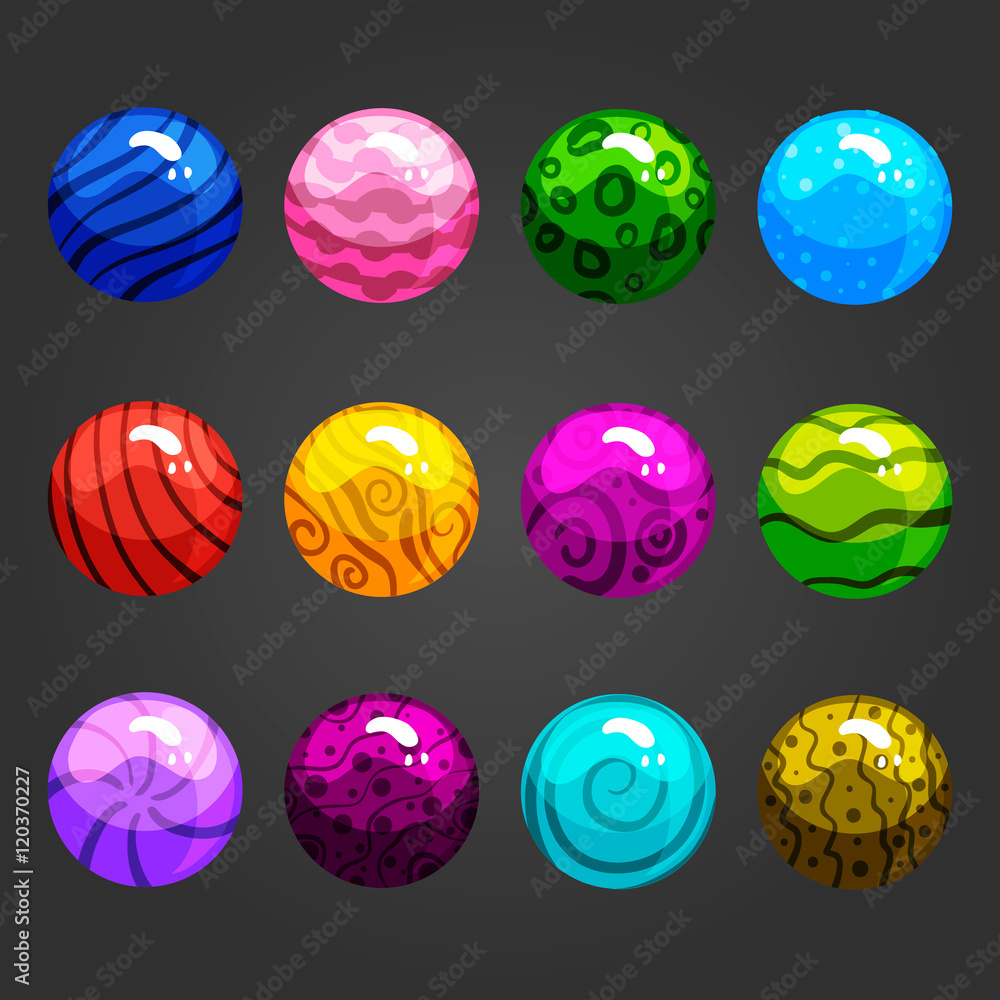 Cartoon shiny bubbles Cartoon shiny bubbles