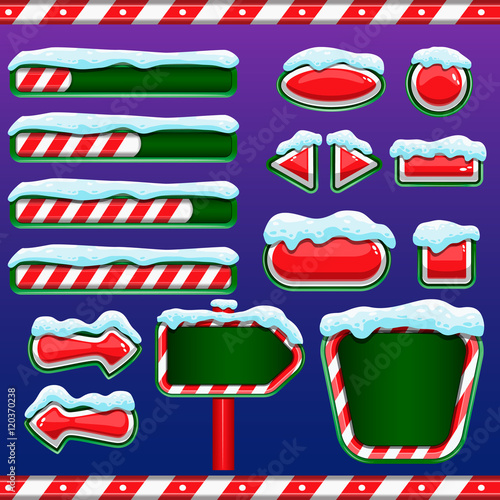 Christmas user interface for mobile or computer game design