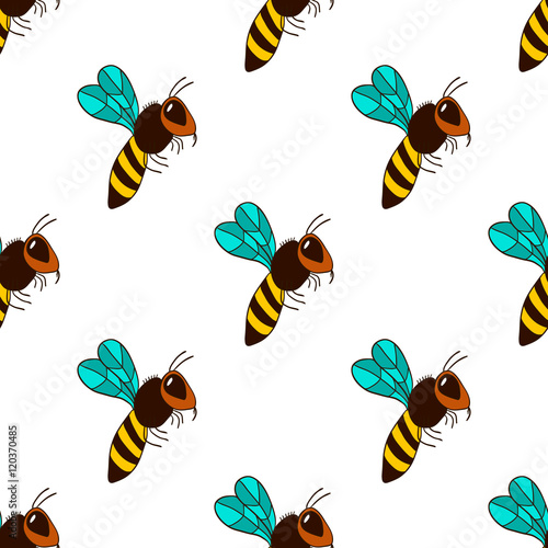 seamless pattern with bee - 3 © rybakova85