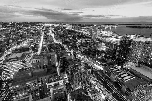 Canvas Print Ariel view of Toronto Canada  at night.