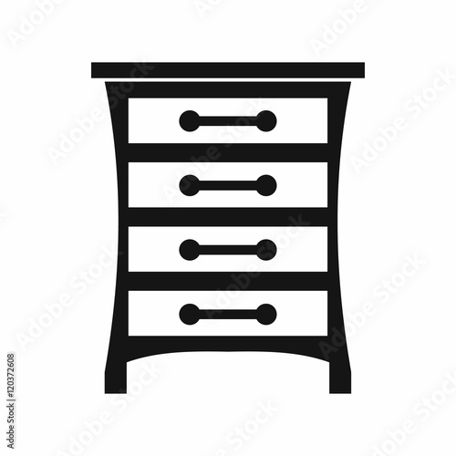 Chest of drawers in simple style isolated on white background vector illustration