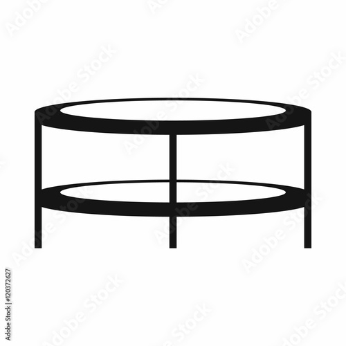 A round coffee table in simple style isolated on white background vector illustration