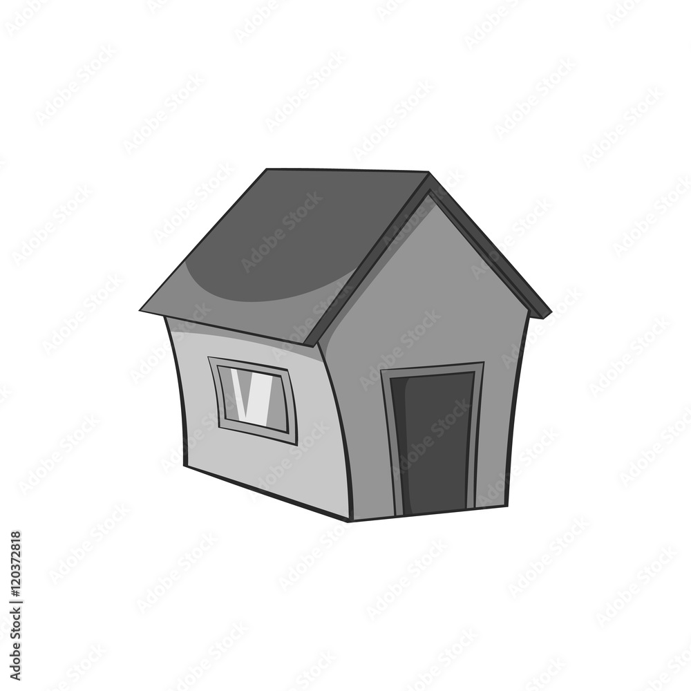 House with one window icon in black monochrome style isolated on white background. Building symbol vector illustration House with one window icon in black monochrome style isolated on white background. Building symbol vector illustration