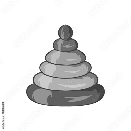 Toy pyramid icon in black monochrome style isolated on white background. Childrens toy symbol vector illustration