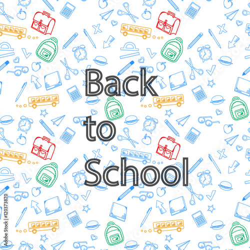 Back to school and accessories on a background