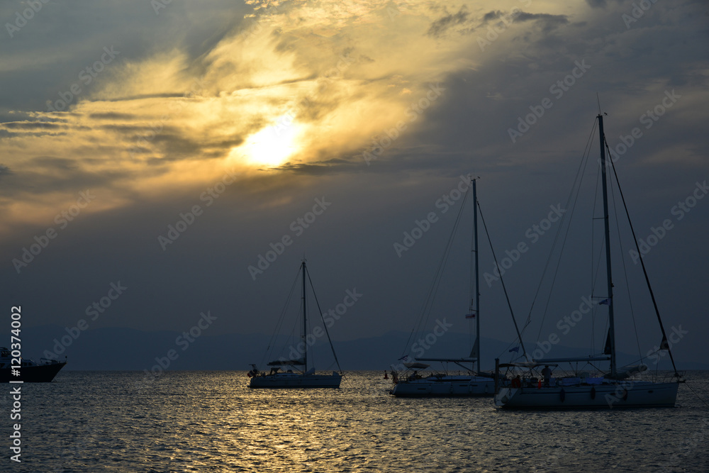 Majestic sunset Summer holidays Greece