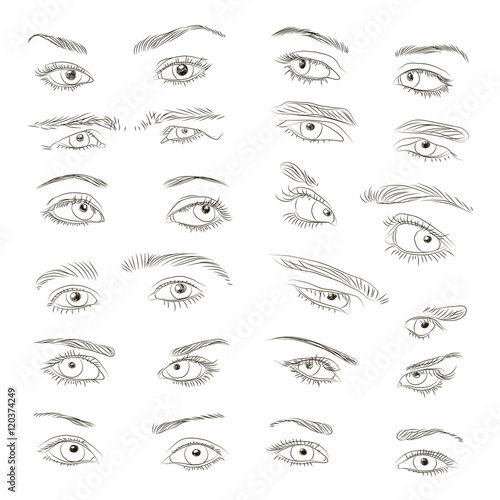 Hand drawn Eyes set