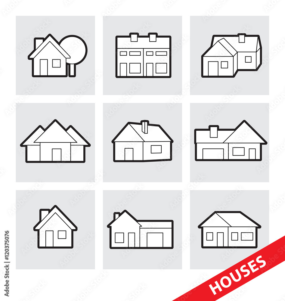 Abstract vector illustration of vector houses Abstract vector illustration of vector houses